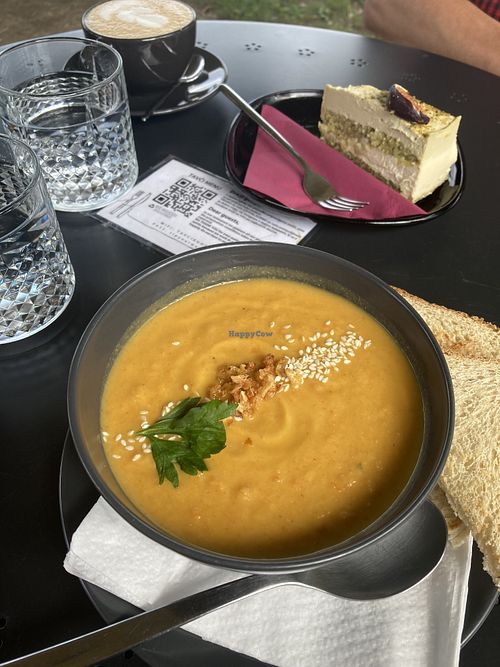 soup and lemon cake  at Tavci Kuhna in Lesce