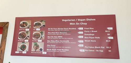 Menu at Vinh Nguyen Bakehouse in Albion