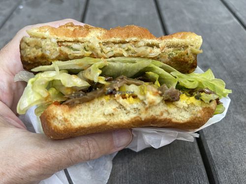 And in my hand. at Elevation Burger in Aberdeen