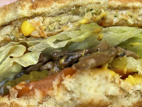 Plenty of veggies in the patty. at Elevation Burger in Aberdeen