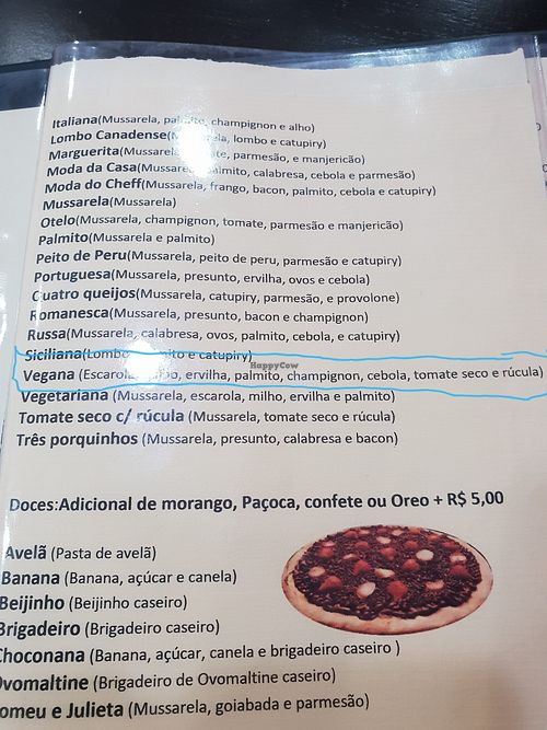 Menu at Requinte Pizzaria in Cabo Frio