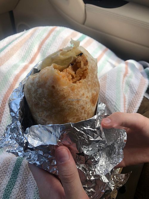 Giant Shrimp Burrito at Just Vegana in Fontana