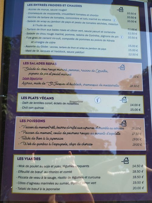 vegan dishes 07/2019 at Le Globe in Quimper