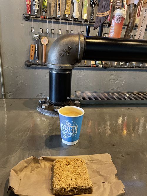 Vegan apple crumble bar and macadamia milk latte!  at Stone Tower Brews in Buckhannon
