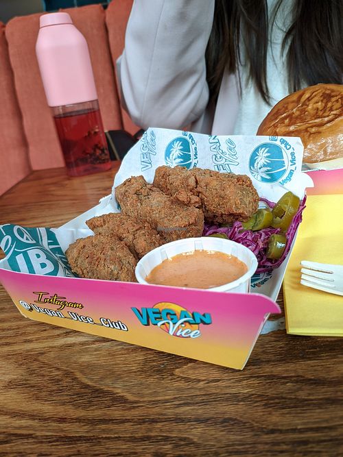 Sweet chilli strips, £7 (rating 3/5) at Vegan Vice in Cambridge