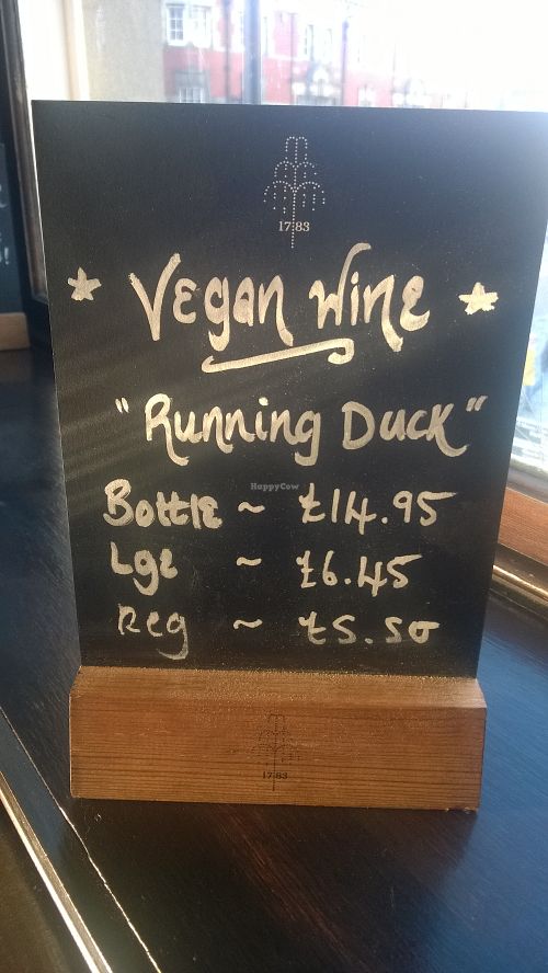 Vegan wine at The Criterion in South Shields