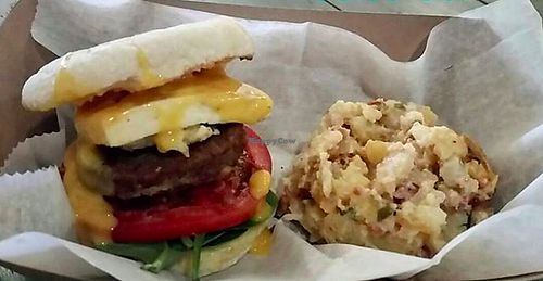 Breakfast sandwich at & Juice Co in Columbus