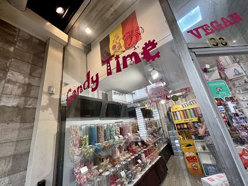 window  at Candy Time in Brussels