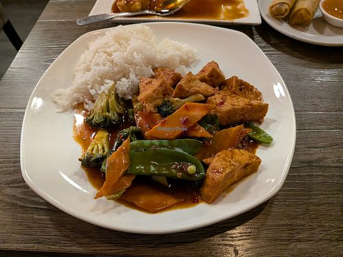House bean curd lunch special (also soup and spring roll) at Unit Su Vege in Philadelphia