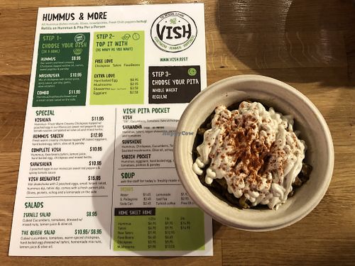 Vegan shawarma (soy) with tahini  at Vish in Brooklyn