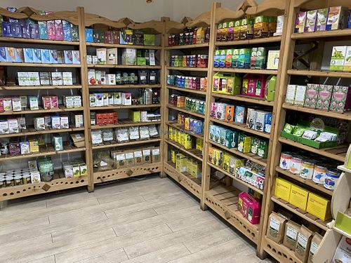 Tea selection at Savia Alimentacion Natural in Ibiza