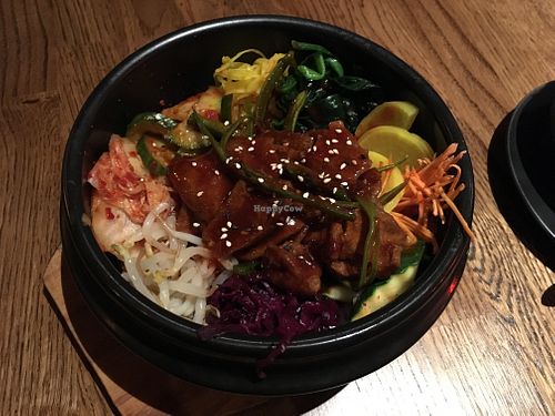 A3 Bibimbap with soy medallions  at Feel Seoul Good in Berlin