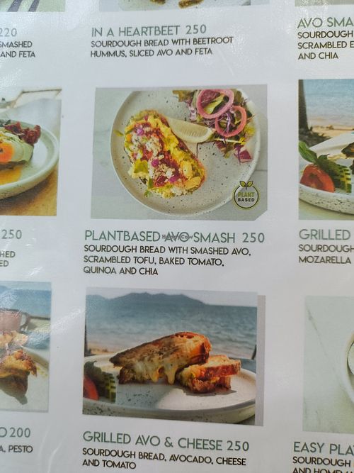 Sample menu page at Indie Beach in Koh Chang