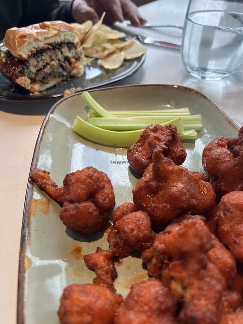 Burger & Buffalo cauliflower   at Pure Kitchen in Frisco