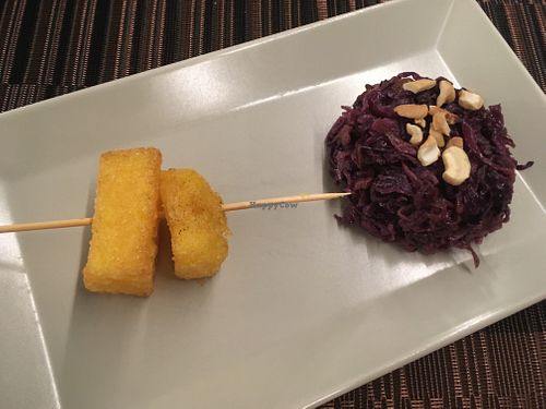 Polenta and red cabage at GingerGi in Padua