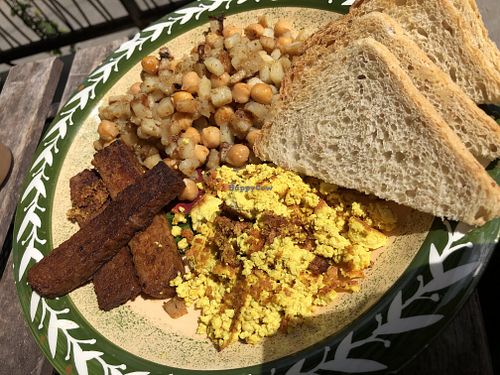 Chickpea hash with tempeh and tofu scramble at Kaibur Coffee in Pittsburgh