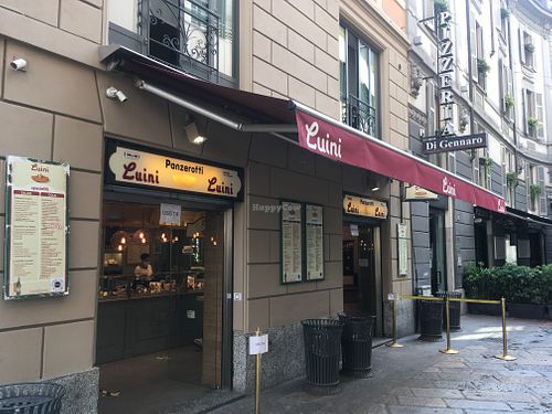 Outside  at Panzerotti Luini in Milan