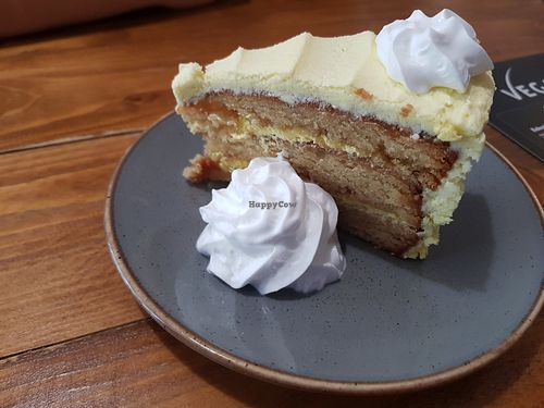 Lemon cake at Vegano in Newcastle Upon Tyne