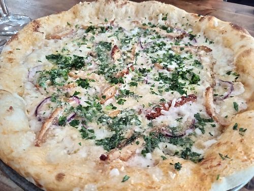 Chikn Kiev pizza (last one here 😭) at Vegano in Newcastle Upon Tyne