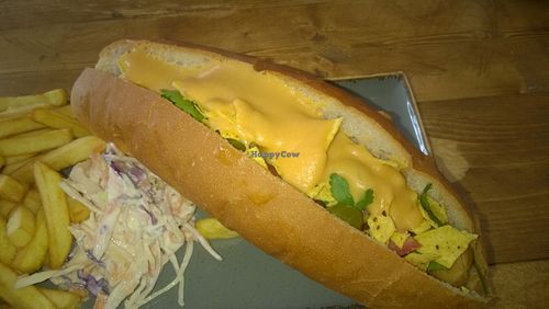 Chilli hot dog at Vegano in Newcastle Upon Tyne