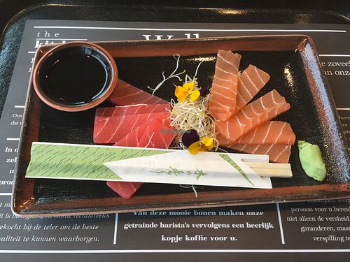 Vegan tuna sashimi at De Bijenkorf in Utrecht