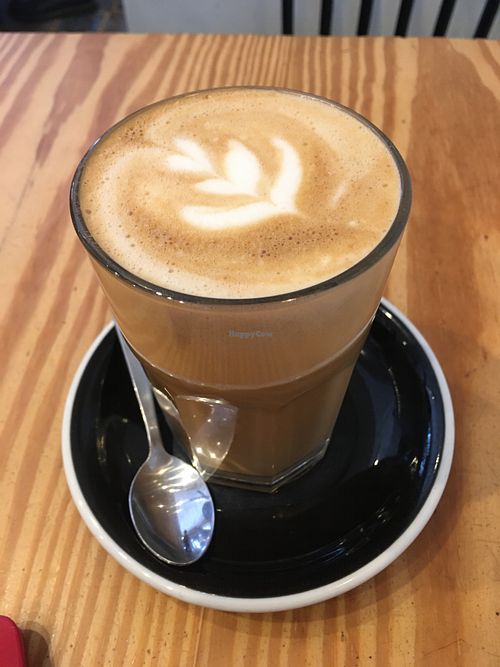 Latte with oatmilk at Hinterland in Brussels