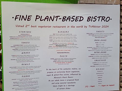 Menu at Veggie Pause  in Fes
