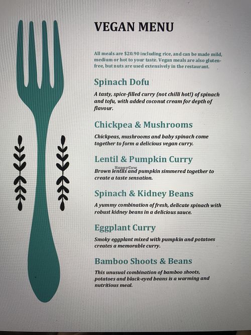 Jampa's Spirit of Tibet vegan menu at Jampa's Spirit of Tibet in Sunshine Coast