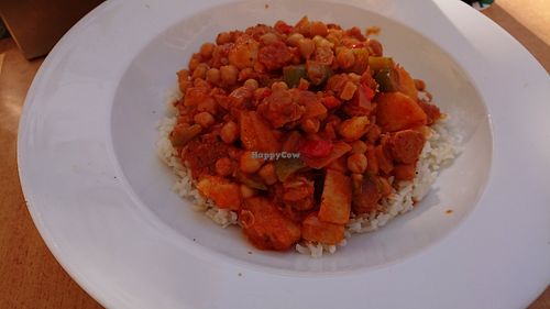 Ropa vieja with rice at Fat Frank in Gran Canaria