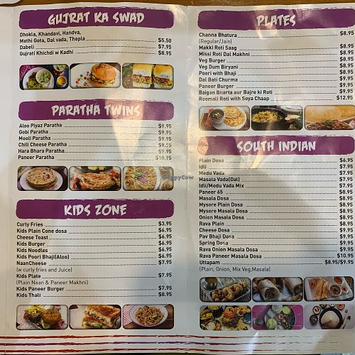 Menu, part 2 at Kesar's in East Windsor