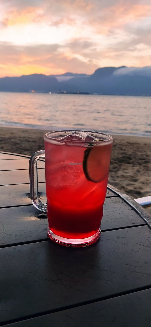 Pink lemonade at sunset at Pimenta de Cheiro in Sao Paulo