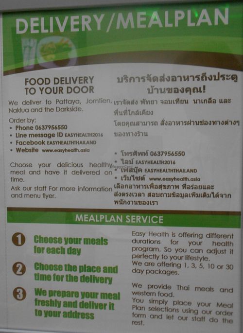 Meal Plan Delivery at Easy Health in Pattaya