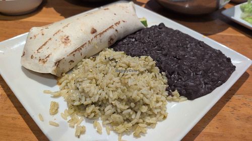 Burrito, rice, and black beans at Cantina Laredo in Jacksonville