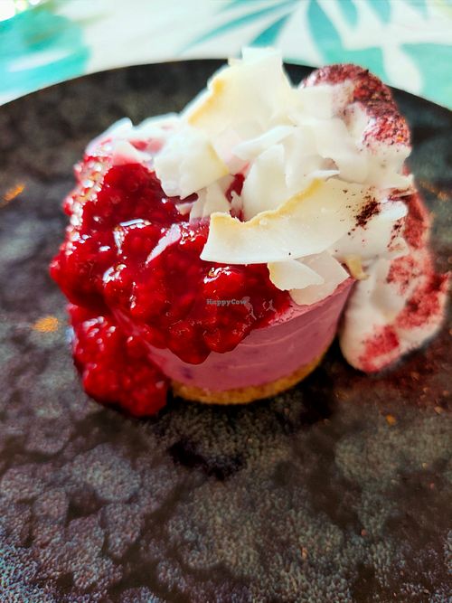 Raspberry No cheesecake at Coco Cuina Viva in Cadaques