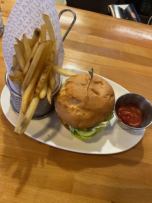 Impossible Burger with Fries at Umami Burger in San Francisco