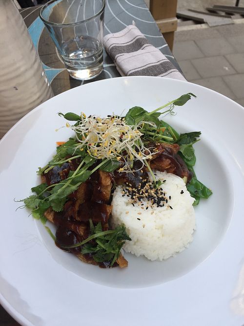 Delicious rice dish with hoisin at Magnolia in Stockholm