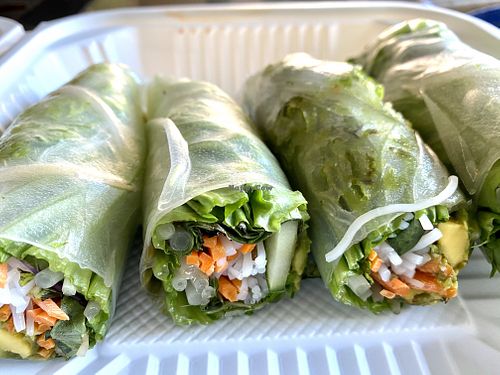 Veggie rainbow spring rolls at Holy Basil Pho in Oakland