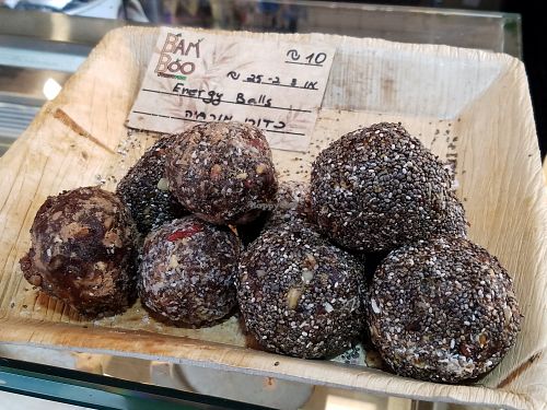 Energy balls at Bamboo Street Food @ Fraji in Tel Aviv