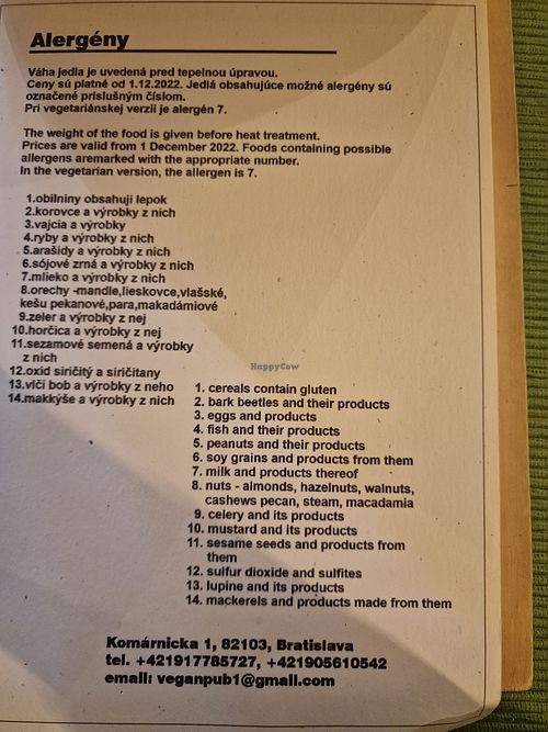  at Vegan Pub in Bratislava