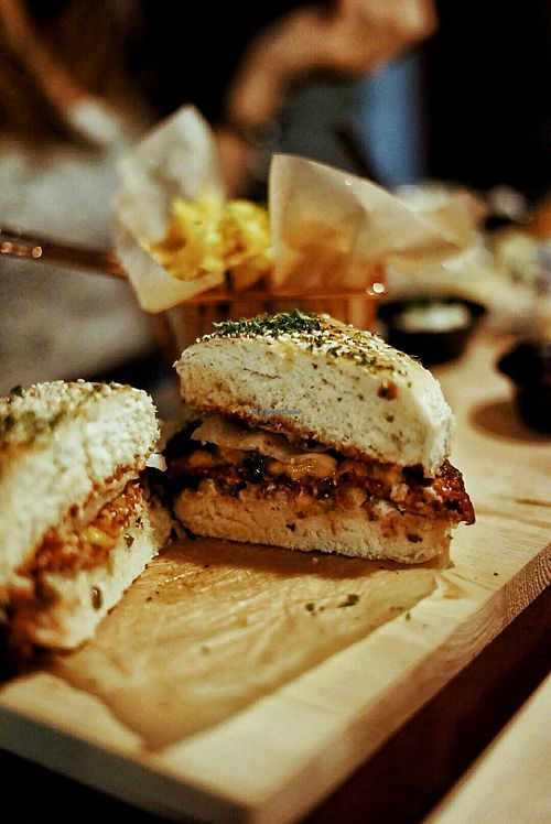 Vegan burger at Vegan Pub in Bratislava