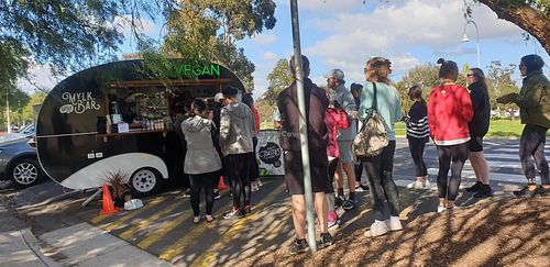 Destinctive van and often a crowd at Little Mylkbar in Parkville