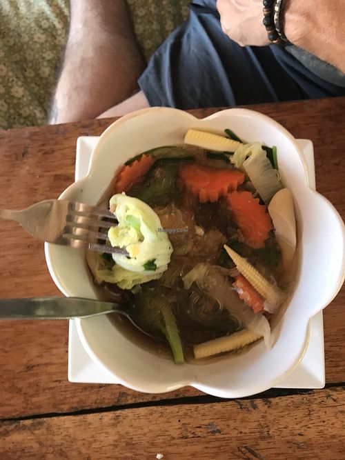 Veggie noodle soup at Cloud 9 in Koh Lanta