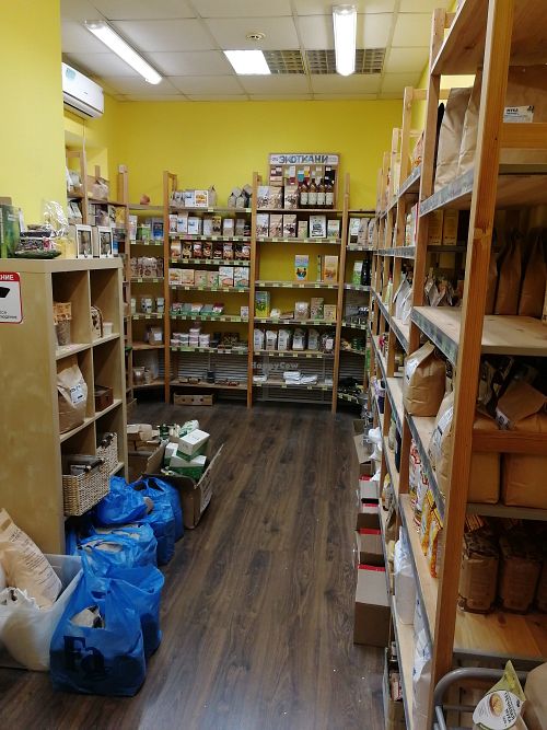 Small eco shop at Ecotovary in Moscow