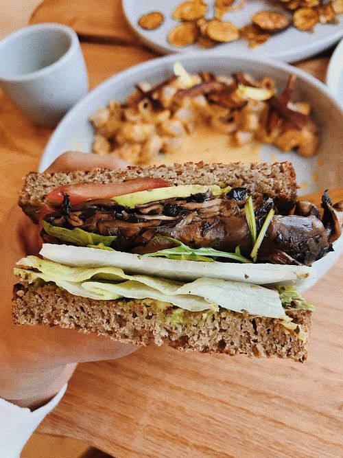 avocado and mushroom sandwich😋 at Vterra in Kuwait City