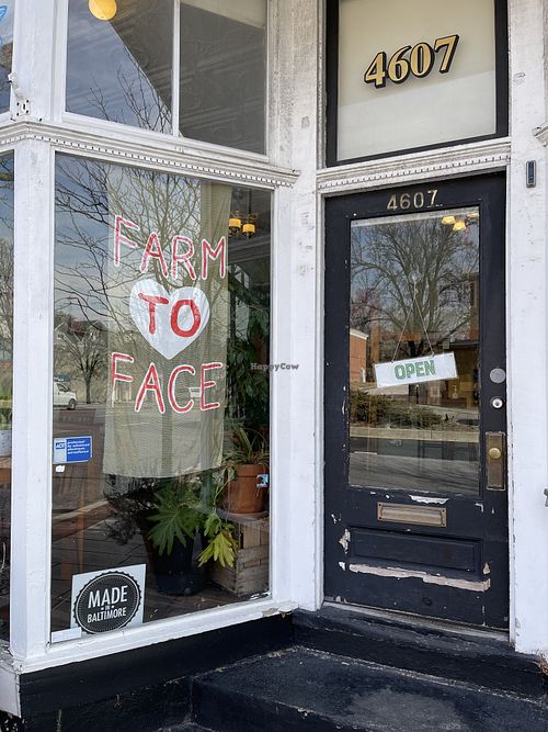 Entrance  at Farm to Face Cafe in Baltimore