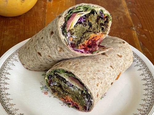 Falafel wrap  at Farm to Face Cafe in Baltimore