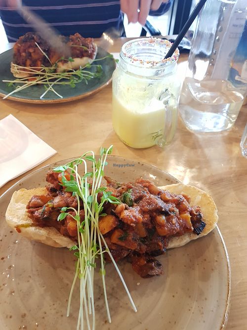 The vegan brekkie (not what I expected but tasty, quite pricey though) and a banana milkshake (yum) at Eating House in Rowville