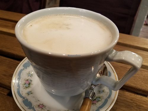 Chai with almond milk at Shizen in Tel Aviv