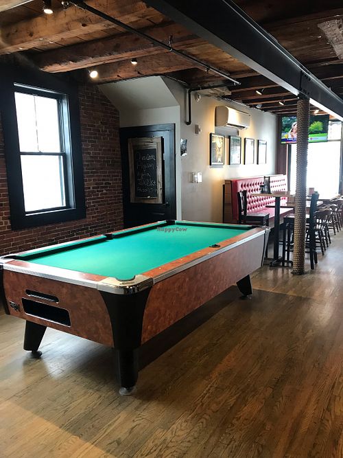 Pool table for fun times at Sea Dog Brewing Co in Camden