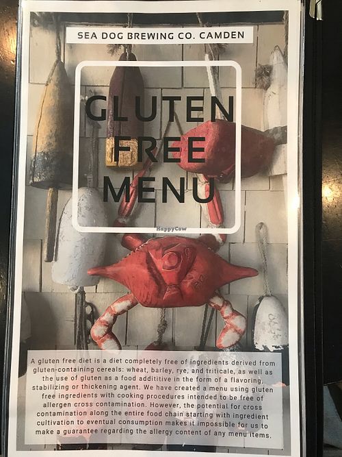 GF menu available at Sea Dog Brewing Co in Camden